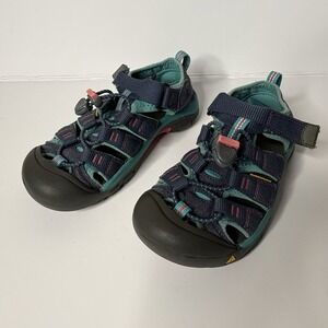 Keen Newport H2 Navy, Teal, & Pink Big Kids Waterproof Hiking Shoes Kids Size 13